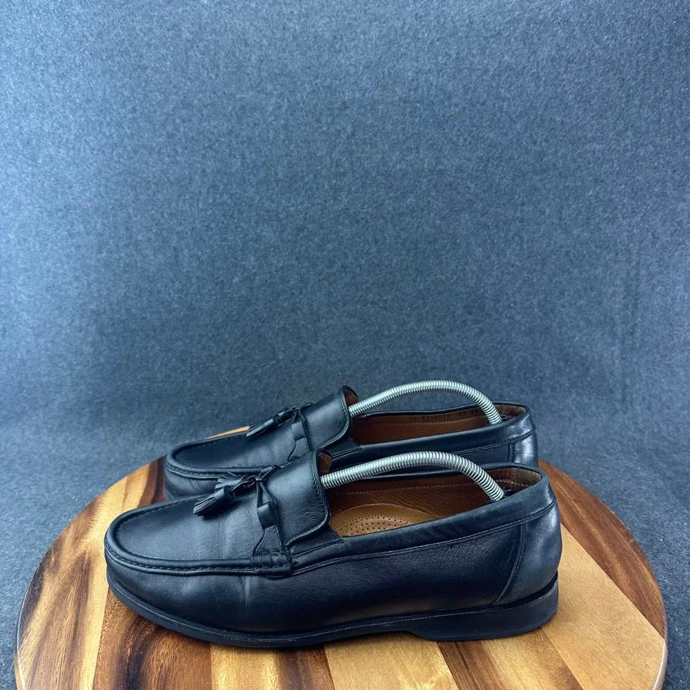 Allen Edmonds Milano Tassel Loafers Black Men's Shoes Size 12EE Made In Italy